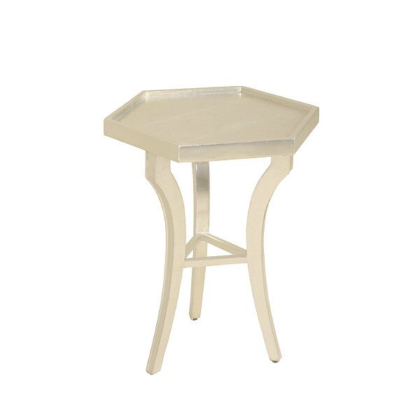 Hexagon Side Table in Silver Leaf Finish 1