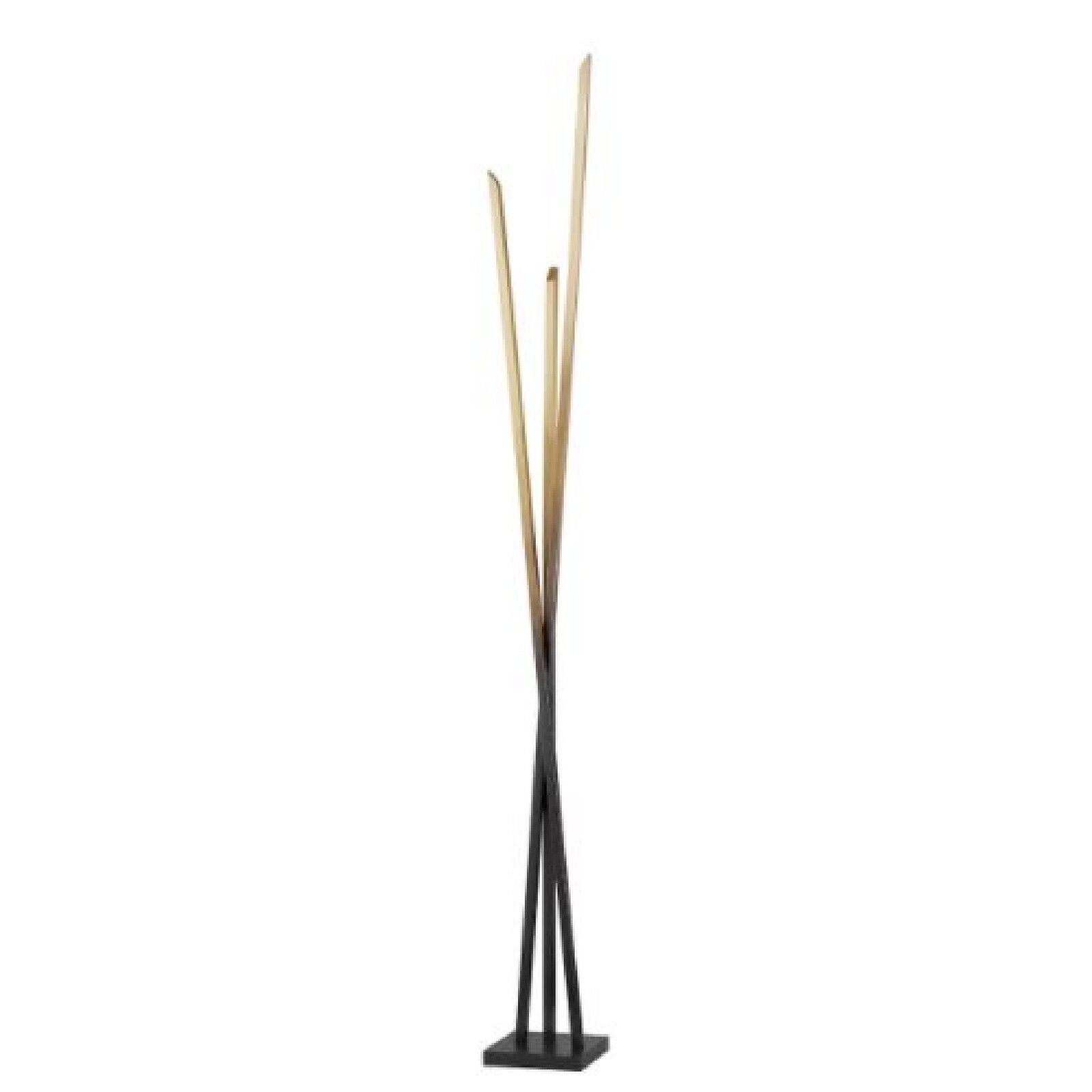 Contemporary LED Floor Lamp Featuring Angled Pieces of Gradient Brass in Various Sizes 1