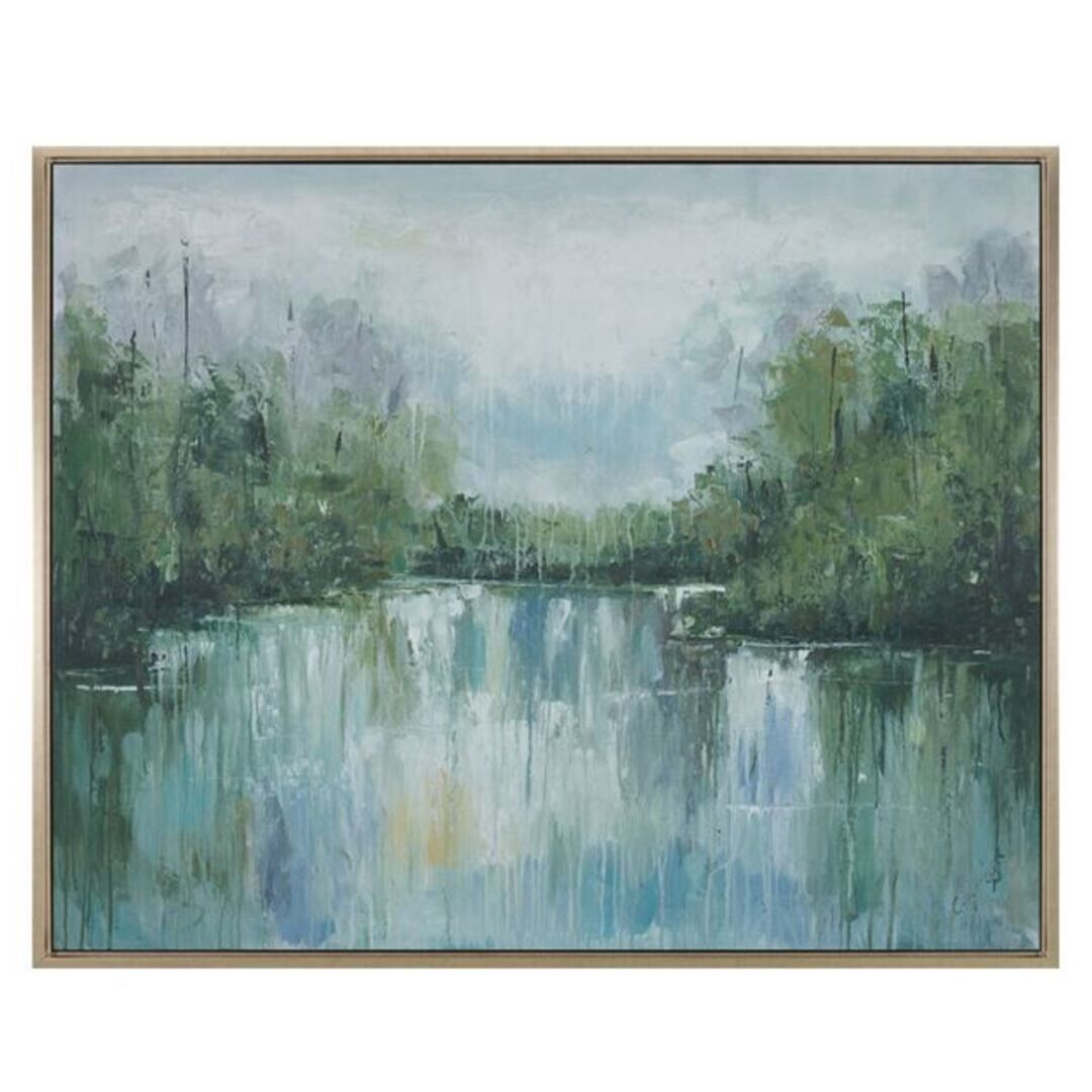 Hand Painted Landscape in Silver Frame 1